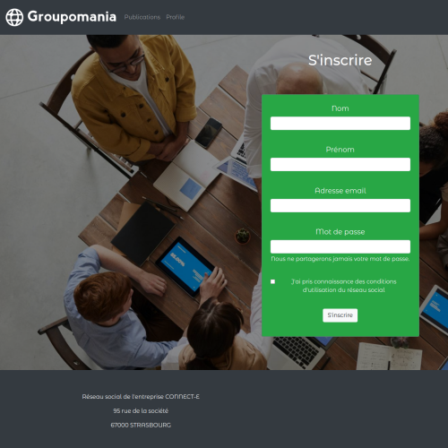 screenshot of groupomania app
