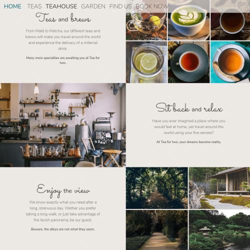 screenshot of website Tea for Two